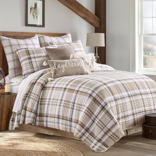 Levtex Home - Spencer Plaid Neutral - King Quilt (106x92in.) - Plaid