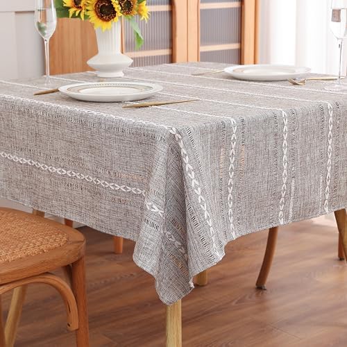 Gernaice Square Tablecloth Cotton Linen Table Cover 70” x 70” Dark