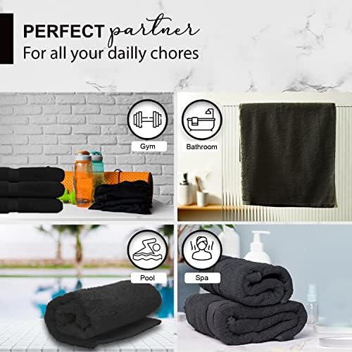 KAHAF COLLECTION 100% Cotton Bath Towels, 24x48 Pack of 6 Towels