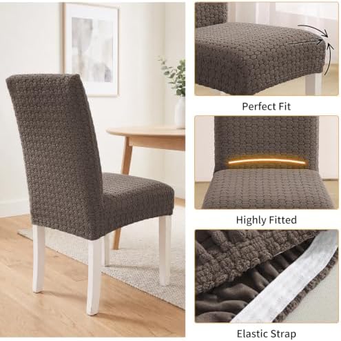 Dining Chair Covers Set of 6,Stretch Chair Covers for Dining Chair