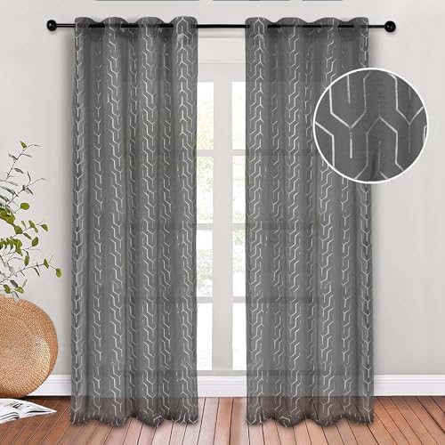 Superior Sheer Curtains, Curtains Perfect for Natural Light, Trellis