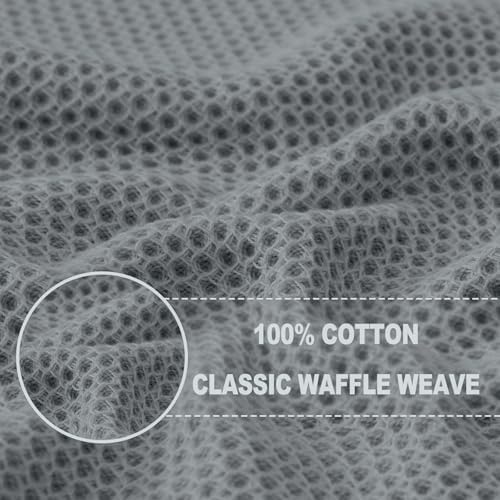Homaxy 100% Cotton Waffle Weave Kitchen Dish Cloths 12-Pack, Grey