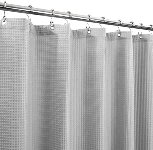 Barossa Design Waffle Weave Shower Curtain, Lake Wanaka Gray, 72x72