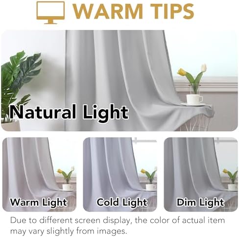 H.VERSAILTEX Sheer Curtains 63 inches Long Non-See-Through Farmhouse
