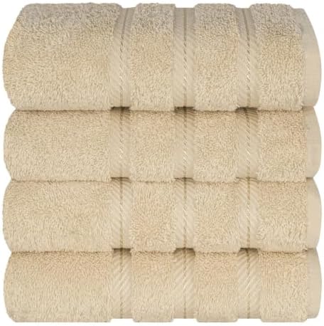 Modern Thick Plush Zero Twist Turkish 100% Cotton Bath Hand Towels Set