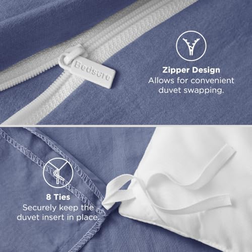 Bedsure Slate Blue Duvet Cover Twin/Twin XL - 2Pcs Prewashed Soft