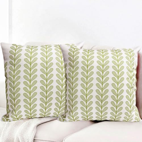 Decorative Throw Pillow Covers Set of 2 Green pillow covers 16x16 inch