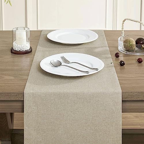 ZeeMart Basic Linen Style Table Runner, 14x60 Inch Natural