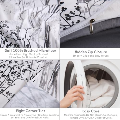 LONAVA King Botaincal 3 Pcs Duvet Cover Set, Breathable Soft