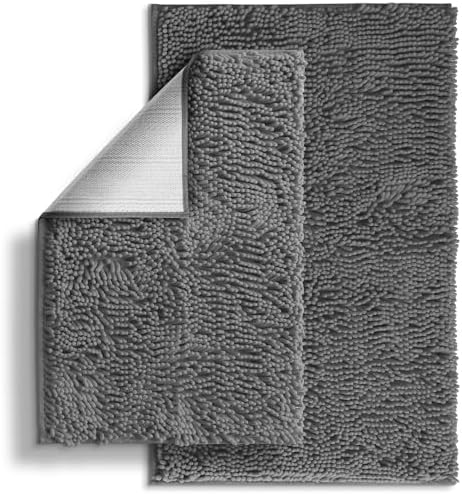 Nestl Bathroom Rugs Sets 2 Piece, Chenille Bath Mat Set - Machine