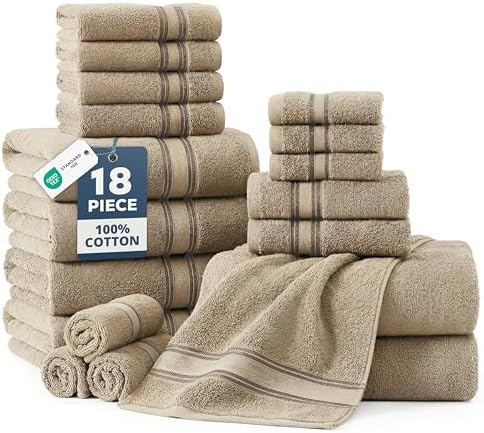 LANE LINEN Bathroom Towel Set 18 Piece Soft Absorbent Quick Dry