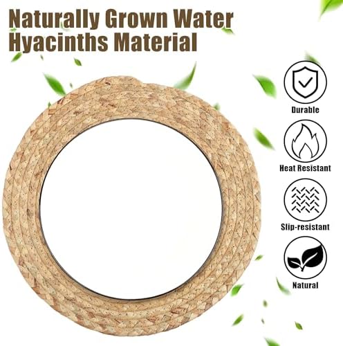 Kochorie Set of 24 Round Woven Placemats 13.5-Inch Natural Water