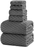 6 PC Bath Towel Set,40"x80"Microfiber Towels,Charcoal Gray