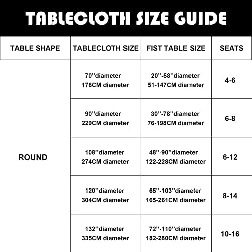 6 Pack White Round Tablecloths 70 Inches Table Cloth Stain and Wrinkle