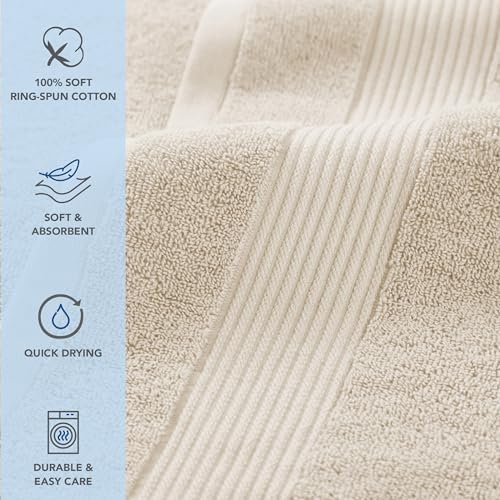 Arkwright Solid 6 Piece Bath Towel Set, 100% Cotton 600 GSM Soft