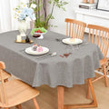 Wolkemer Oval Tablecloth 60 x 120 Inches Faux Linen Water Resistant