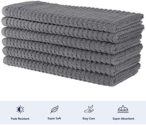 CRAFTSWORTH Cotton Kitchen Towels15 x 26" Charcoal Kitchen Hand Towels
