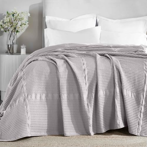 Waffle Weave Honeycomb Cotton Blanket, Comfy Blanket for Bedroom