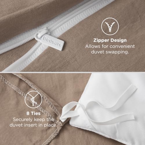 Bedsure Prewashed Twin/Twin XL Duvet Cover, Cotton-Like Bedding Set