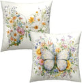 Spring Summer Pillow Cases Butterfly with Daisy Sunflower Pillow