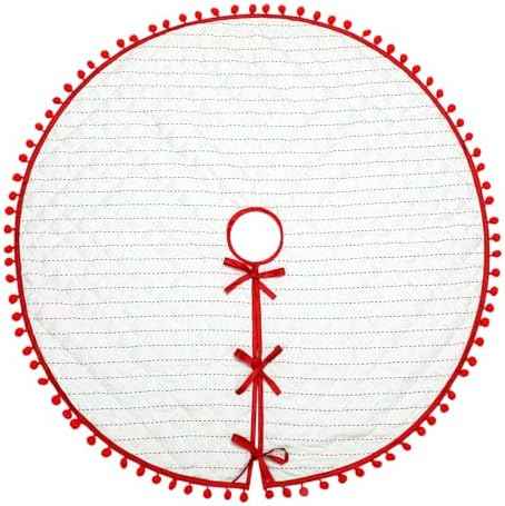 Sumind 36 Inch Christmas Tree Skirt Red and White Stripes Xmas Tree