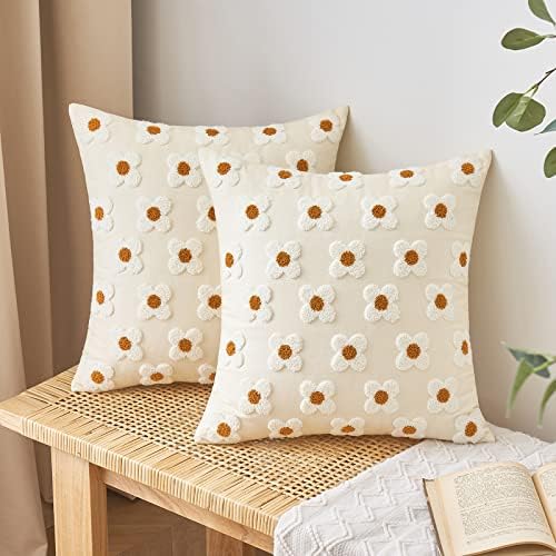 EMEMA Decorative Throw Pillow Covers Sun Flower Jacquard Pillowcase