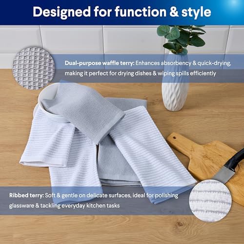 Clorox Kitchen 4 Towel Set - 100% Cotton Quick Dry Soft Absorbent