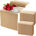 Chumia 24 Pcs Burlap Table Runners 12 x 43 Inch, Rustic Jute Khaki