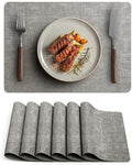 Faux Leather Vinyl Placemats Set of 6 Wipeable Heat Resistant Place