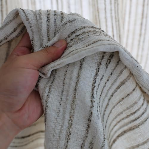 Taupe Linen Curtains 96 Inch Length for Bedroom Living Room, Boho