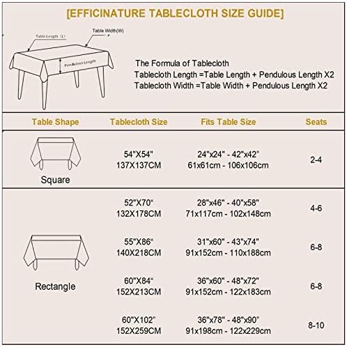 Square Tablecloth 54x54 Inch Golden Table Cloth Leaves Pattern