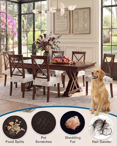 CRFATOP Waterproof Dining Chair Seat Cover Set of 4 Stretch