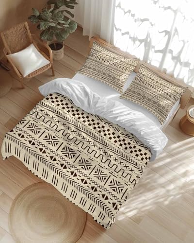 LooPoP Duvet Cover Set Queen SizeBoho Geometric Comforter Sets