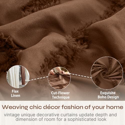BGment Brown Curtains 96 Inches Long for Living Room, 52 x 96 Inch