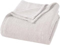 Chrisney Chenille Cotton Blanket, Soft Chevron Herringbone Woven