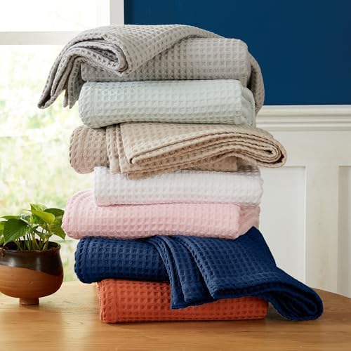 100% Cotton Waffle Weave Bed Blanket | Soft, Breathable, and