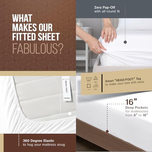 TEXAS LINEN CO. Egyptian Cotton King Size Sheets Set – Everyday