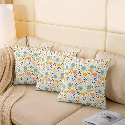 jejeloiu Boho Floral Throw Pillow Covers Set of 2 22 x 22-Inch Kids