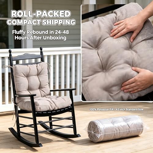 QILLOWAY Outdoor Chair Cushion for Patio Furniture, Waterproof Patio