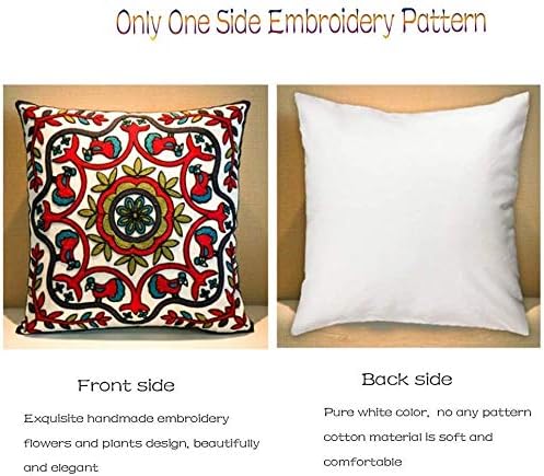 Pack of 2 Red Leaf Jacquard Cushion Covers 18x18 or 45x45cm Embroidery