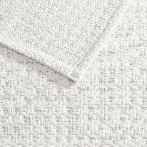 Grand Hotel Lightweight Full/Queen Blanket, 100% Cotton, Ivory