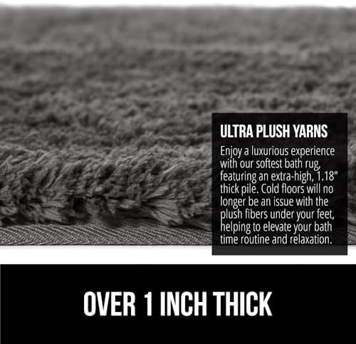 GORILLA GRIP Bathroom Rugs, Absorbent Thick Plush Bath Mat, 24x17