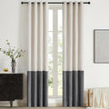 BULBUL Cream Ivory Gray 120 inches Velvet Curtains for Living Room 2