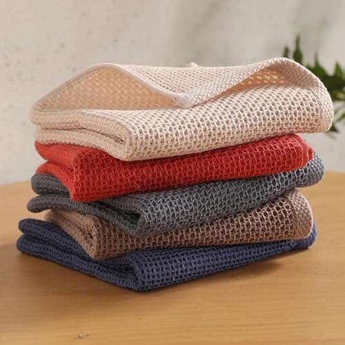 Microfiber Cleaning Cloth, 6 Pack Waffle Weave 100% Cotton Reusable
