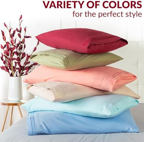 Mellanni Iconic Pillowcases Set of 2 (King, Taupe)