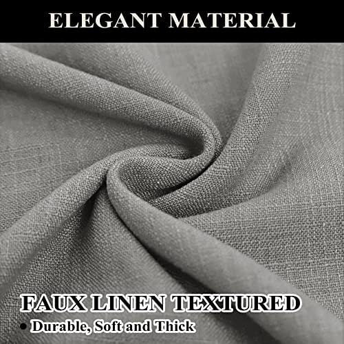 Fcosie 50" W x 63" L Linen Textured Curtains Room Darkening Drapes