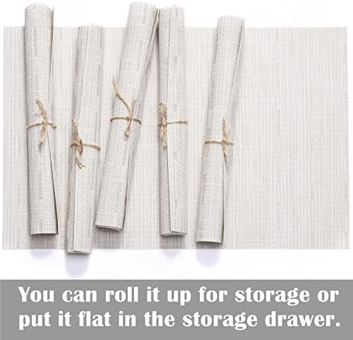 Zupro Placemats Set of 4 Woven PVC 18"x12" for Indoor/Outdoor