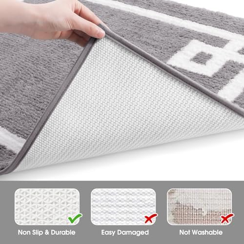 HOMEIDEAS Bathroom Runner Rugs, Soft and Water Absorbent Long Bath