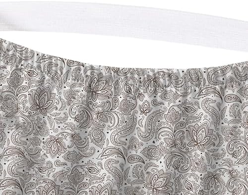 Elegant Comfort 6-Piece Sheet Set Deep Pocket, Queen, Paisley Taupe