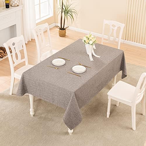 BALCONY & FALCON Rectangle Table Cloth Waterproof Taupe Gray 95"x55"